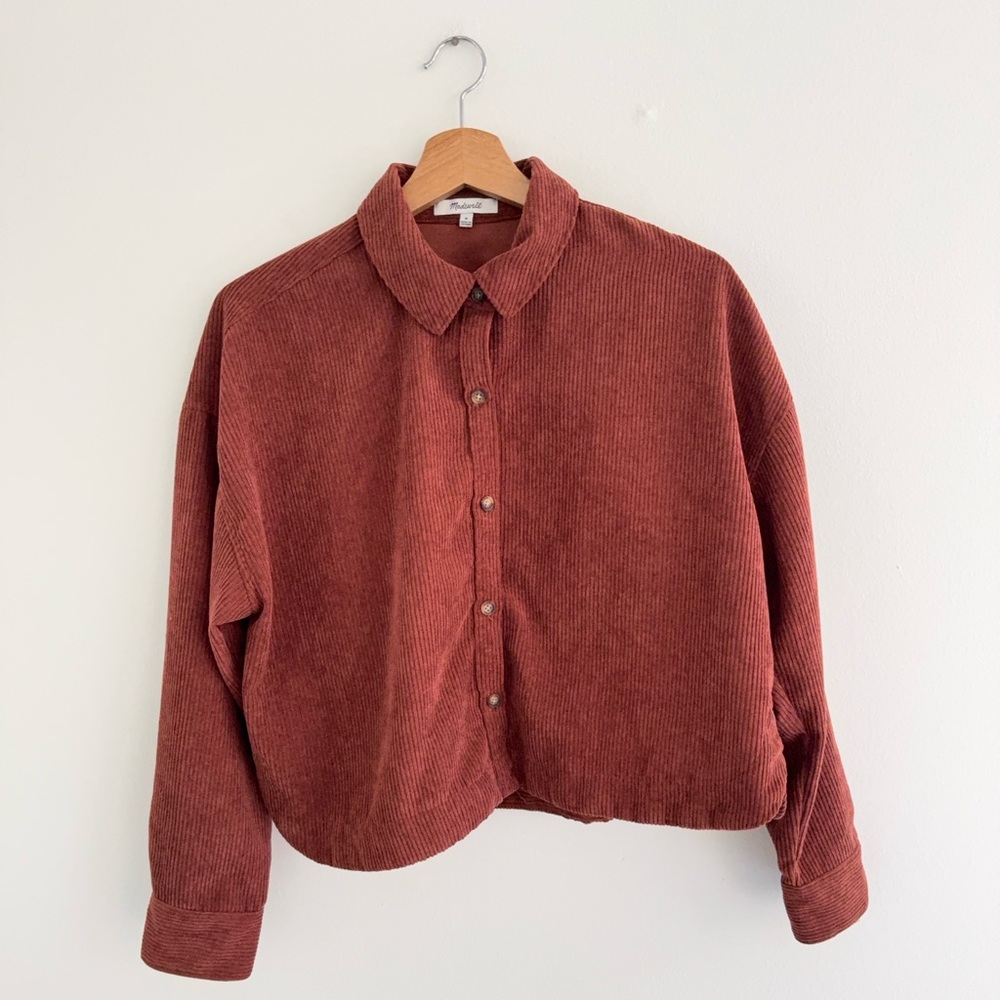 Madewell Brick Red Corduroy Button-Down Shirt